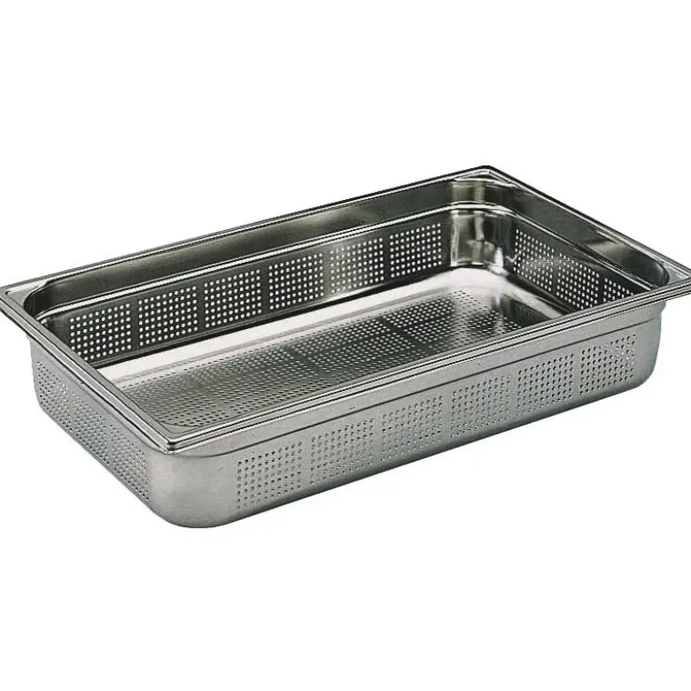 bac gastronorme perforé inox - sans anse - GN 1/2 profondeur 15 cm