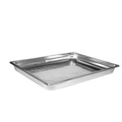 bac gastronorme perforé inox - sans anse - GN 2/1 profondeur 6.5 cm