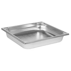bac gastronorme perforé inox - sans anse - GN 2/3 profondeur 6.5 cm