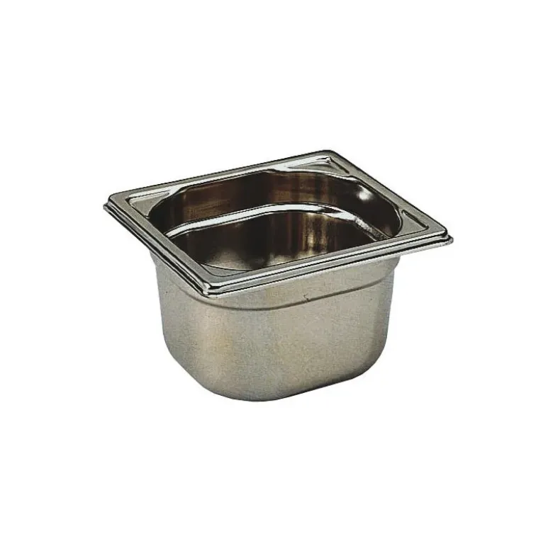 bac gastronorme plein inox - sans anse - GN 1/6 profondeur 10 cm