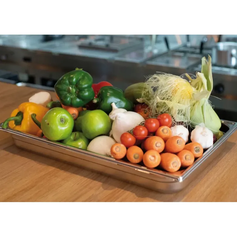 bac gastronorme plein inox - sans anse - GN 1/1 profondeur 6.5 cm