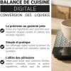 Balance de cuisine digitale conversion des liquides