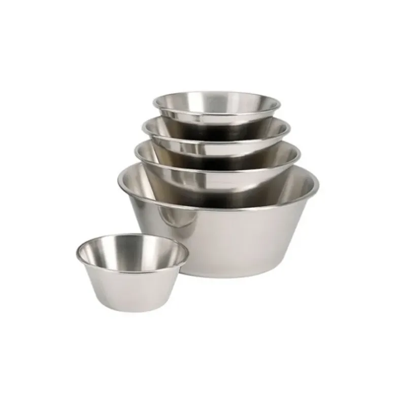 Bassine conique inox, bord roulé ouvert - Ø 28 cm