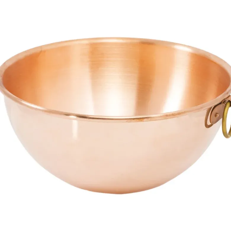 bassine en cuivre demi-ronde renforcée à blancs 24 cm