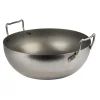bassine à friture en tôle d'acier noire sans panier 40 cm
