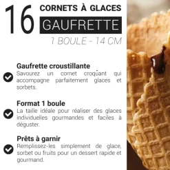 Boîte de 16 cornets à glace - 1 boule