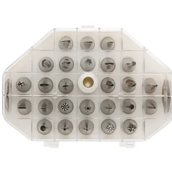 boîte de 26 douilles inox décors fins assortis