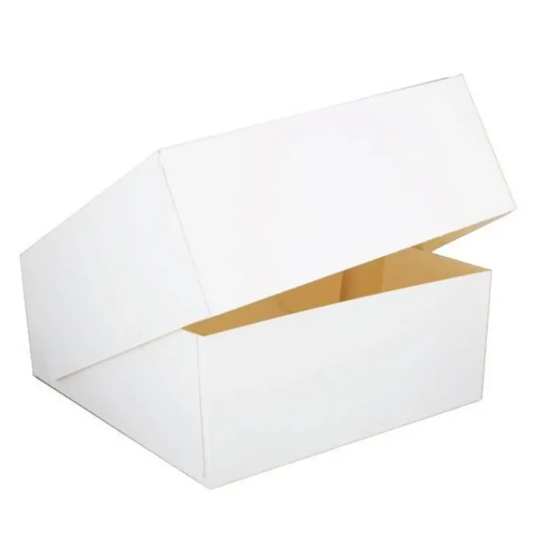Boîte pâtissière carrée blanche - Hauteur 10 cm