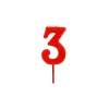 Bougie anniversaire chiffre 3 Rouge