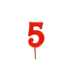 Bougie anniversaire chiffre 5 Rouge