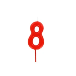 Bougie anniversaire chiffre 8 Rouge