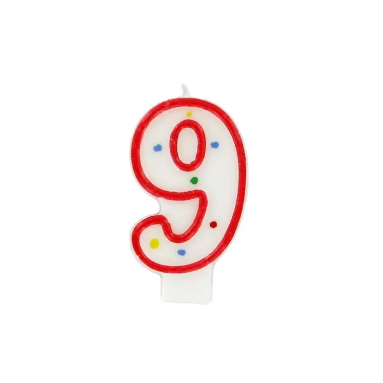 Bougie anniversaire chiffre Fiesta 9
