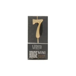 Bougie anniversaire dorée chiffre 7