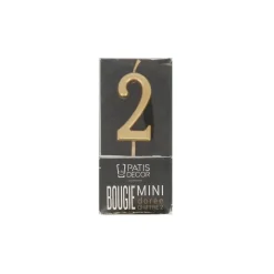 Bougie anniversaire dorée chiffre 2