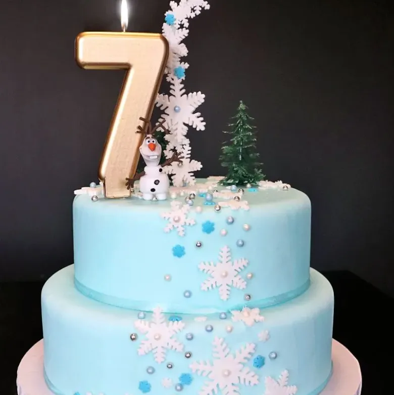 Bougie anniversaire dorée XXL chiffre 7