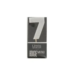 Bougie argentée pailletée chiffre 7