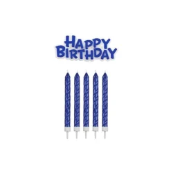 16 Bougies bleues + Happy Birthday