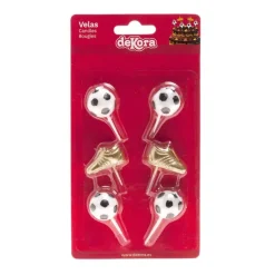 Bougies chaussures + ballons de football (x 6)
