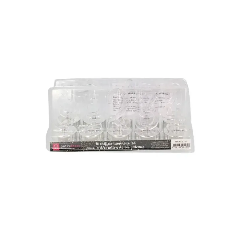 Bougies Chiffres 0 à 9 LED Patisdécor (x 10)