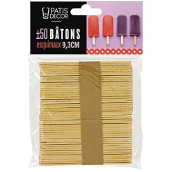 Bâtonnets d'esquimaux en bois (± 50)