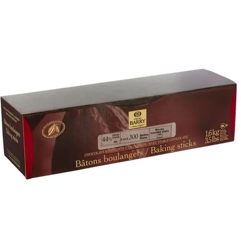 Bâtons boulangers de chocolat noir - 44% de cacao - 1,6 Kg (x300)