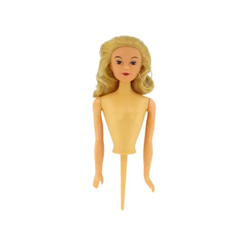 Buste de poupée blonde sur pique PME