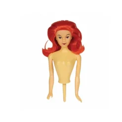 Buste de poupée rousse sur pique PME