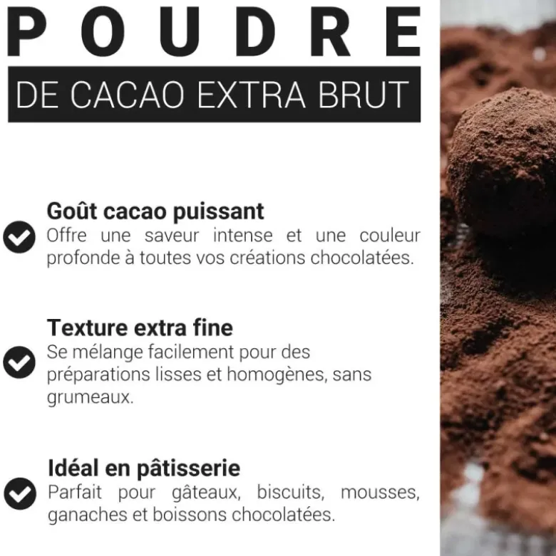 Cacao en poudre Extra Brut - 200g