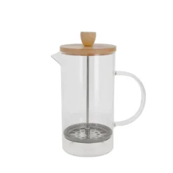 Cafetière à piston en verre couvercle bambou- 600 ml