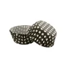 Caissettes cupcakes noires à pois blancs (x50)