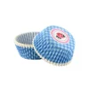 Caissettes cupcakes "Vichy bleu, décor rose" (x50)