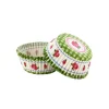 Caissettes cupcakes "Vichy vert, décor rose" (x50)
