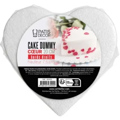 Cake dummy cœur à bords droits - Hauteur 7,5 cm