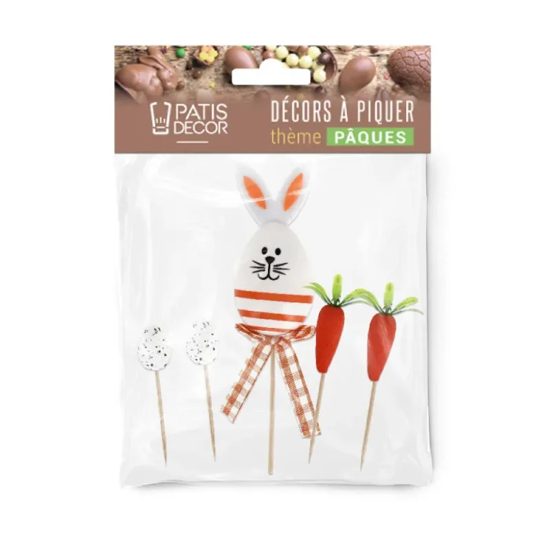 Cakes toppers lapin de Pâques (x5)