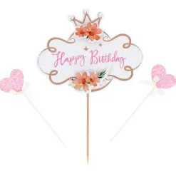 Cake topper assortis "Happy Birthday" thème vintage