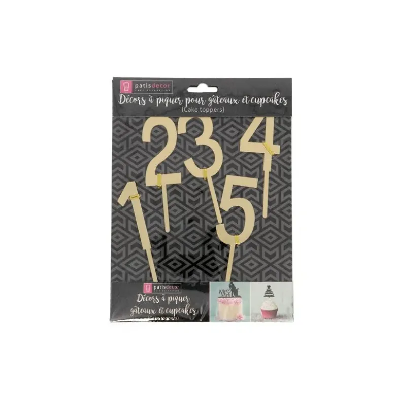 Cake Topper Chiffres Dorés