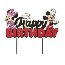 Cake Topper Happy Birthday Mickey et Minnie