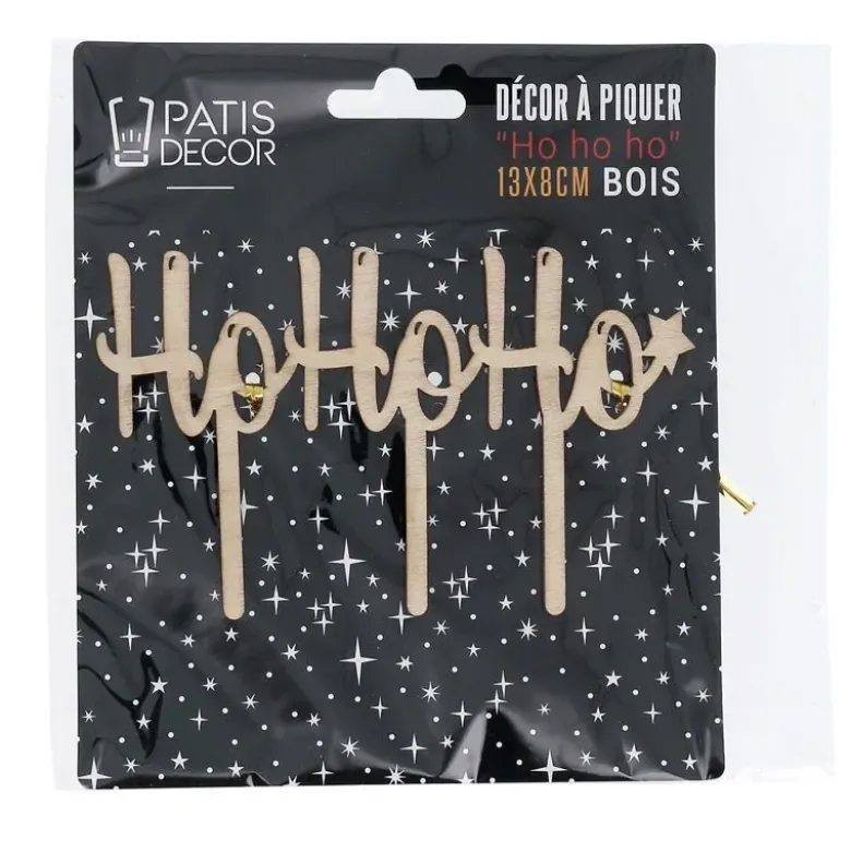 Cake topper Ho Ho Ho en bois
