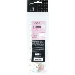 Cake toppers ballons & confettis (x2)