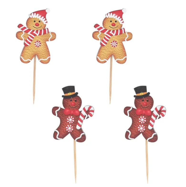Cake toppers bonhommes en pain d'épices