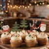 Cake Toppers Merry Christmas assortis (x8)