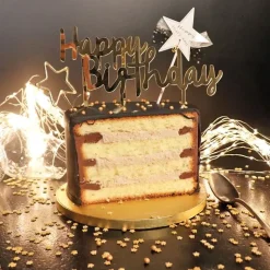 Cake Topper étoile Happy Birthday