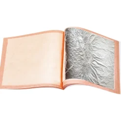 carnet de 25 feuilles d'argent pour décor pâtisserie 9.5x.5 cm