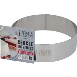 Cercle à entremets inox H 3,5 cm Ø 12 cm