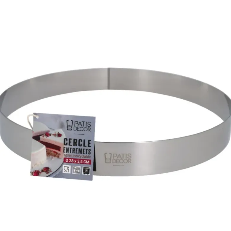 Cercle à entremets inox H 3,5 cm Ø 28 cm