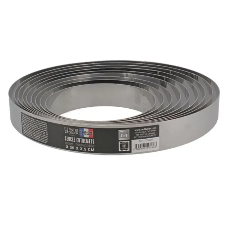 Cercle à entremets inox H 3,5 cm Ø 26 cm