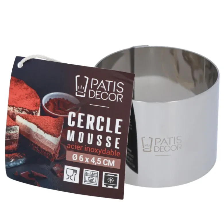 Cercle à mousse inox H 4,5 cm Ø 6 cm