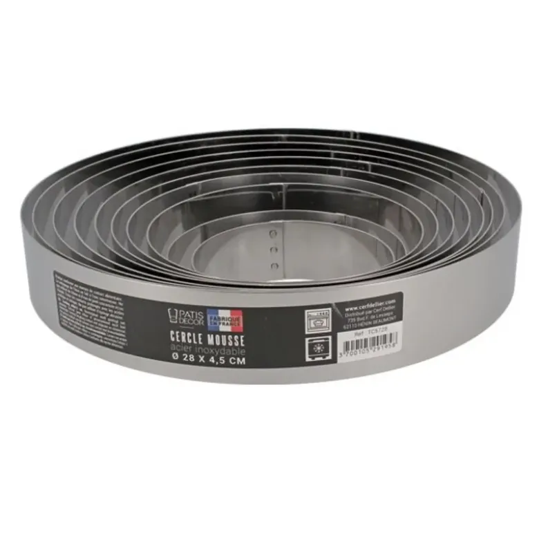 Cercle à mousse inox H 4,5 cm Ø 11 cm