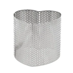 Cercle perforé cœur en acier inoxydable cœur - 8 x 8 cm