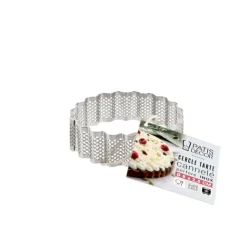 Cercle à tarte cannelé perforé inox - hauteur 2,5 cm